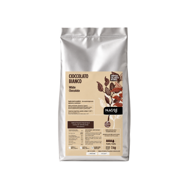 Nacre Cioccolato Bianco copertura Czekolada biała w kaletkach 30,5% 3kg